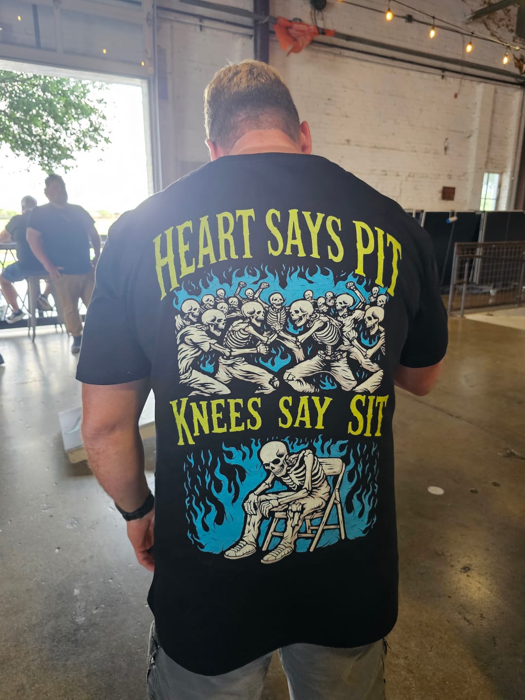 'HEART SAYS PIT, KNEES SAY SIT' TEE