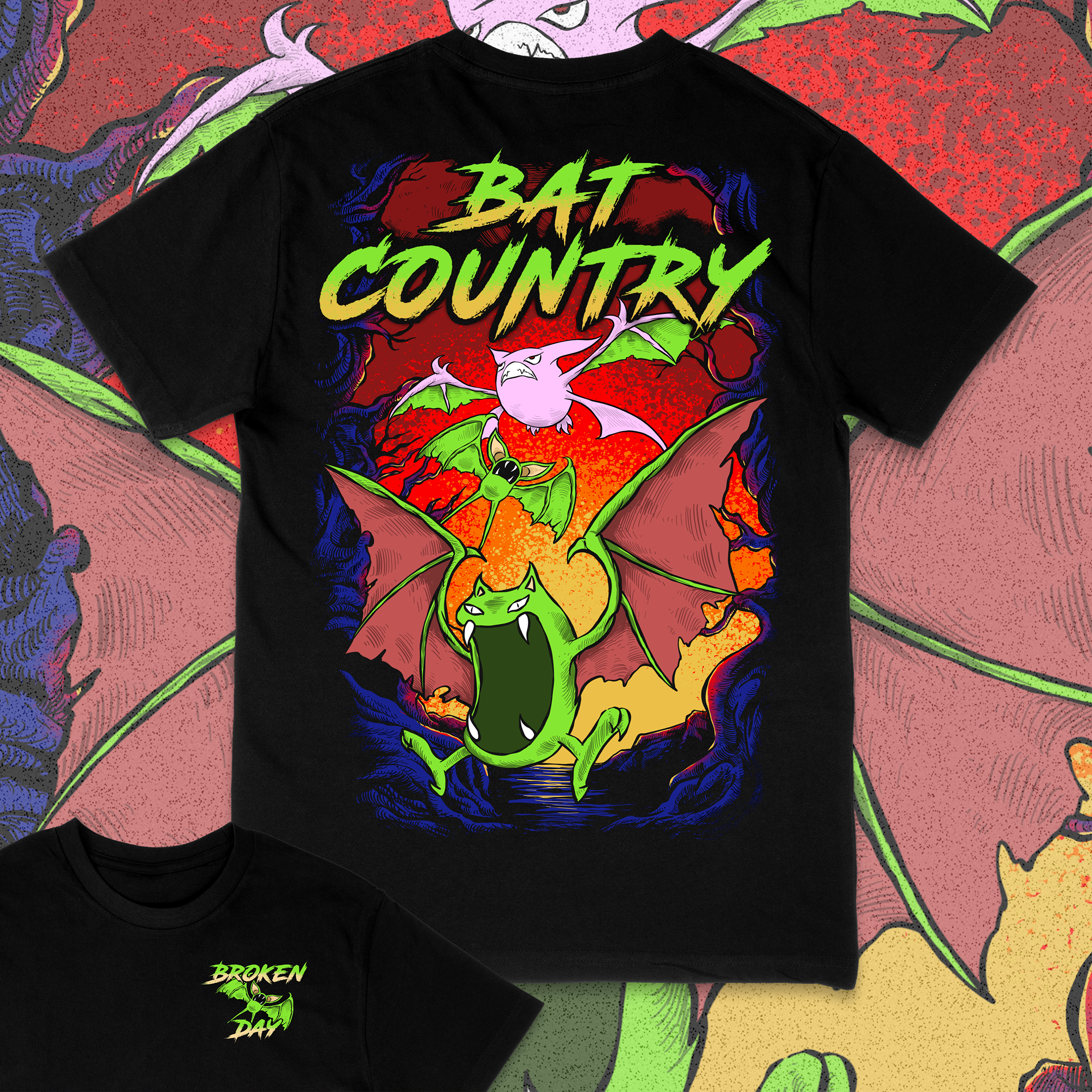 'BAT COUNTRY' TEE - POKEMON X A7X