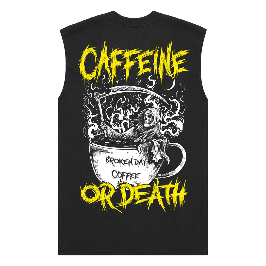 'CAFFEINE OR DEATH' HEAVY FADED TANK