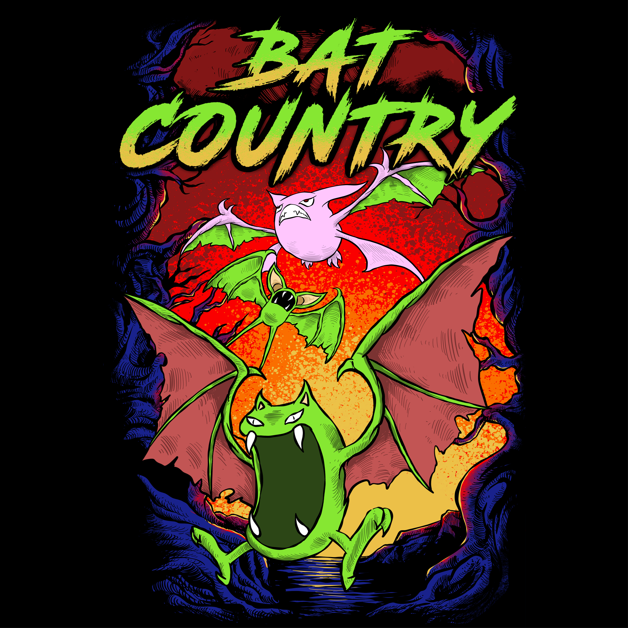 'BAT COUNTRY' TEE - POKEMON X A7X